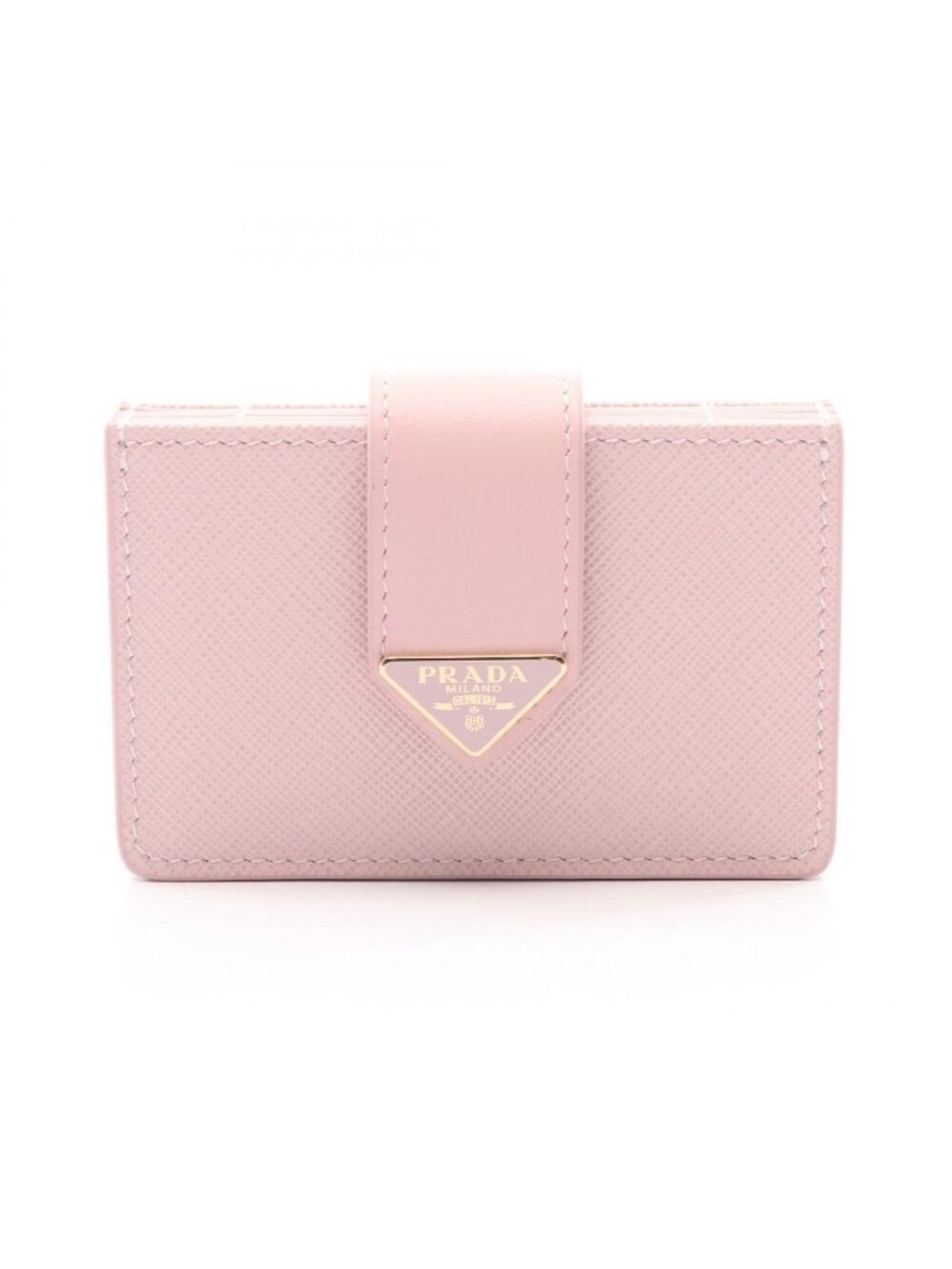 Prada Card Case Saffiano Tab Leather